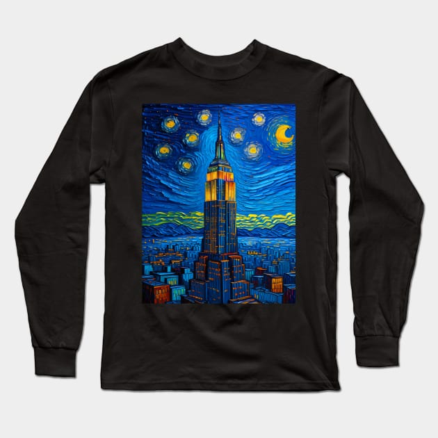 Empire State Building Long Sleeve T-Shirt by FUN GOGH